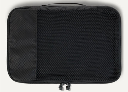 Amazon Essentials 4-Piece Space-Saving Packing Cubes Travel Accessories Set, Luggage Organizer with Double Zipper, Mesh Top, Small, Black (Previously Amazon Basics)