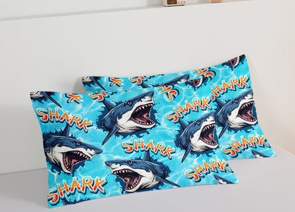 HOSIMA Shark Comforter Set Twin Size,Ocean Theme Bedding Set for Kids Boys,3D Shark Pattern Nautical Comforter Set,Sea Animal Theme Ocean Decor Bedroom Collection with 2 Pillowcases.