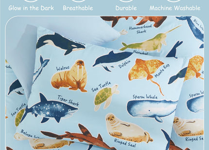 Twin Bedding Sets for Boys - 5 Pieces Ocean Bedding Twin Comforter Set
