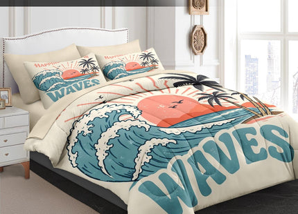 Pamnest Queen Comforter Set with Sheets, 7 Pieces Summer Beach Bedding