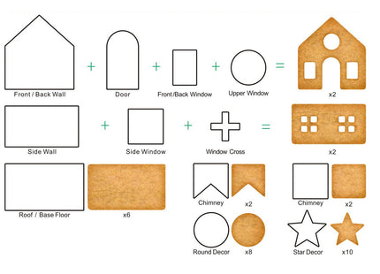 Gingerbread House Cookie Cutter Set - 3D Christmas Cookie Cutters - 10Pcs Gingerbread House Kit for Christmas, Halloween, Holiday, Winter (Gift Package)