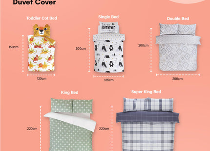 Signature Home Summer Seaside Beach Huts Duvet Cover Set, Blue, Single by Signature Home