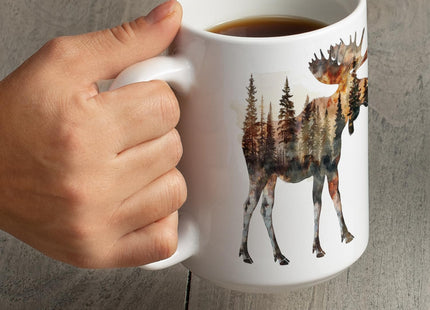 Highland Home Moose Silhouette Large Decorative Ceramic Mug