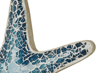 Blue Glass Mosaic Starfish Wall Art, Set of 3