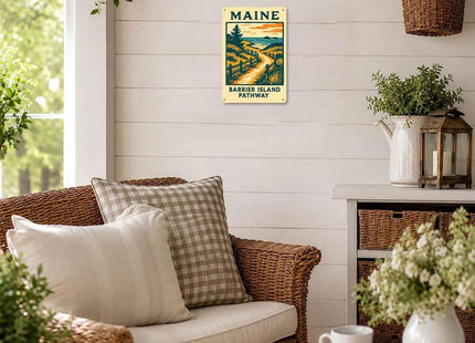 Maine Barrier Island Pathway Vintage Metal Signs 8 X 12 Inch