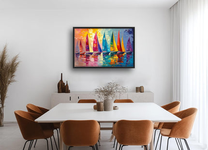 Trulave Large Beach Sailboat Canvas Wall Art for Living Room 36''x24''