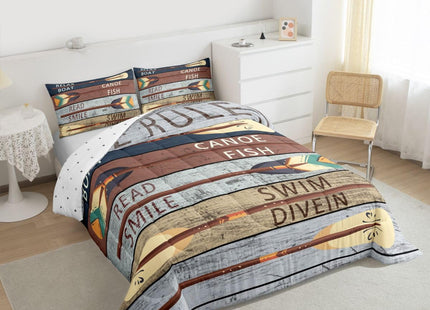 Feelyou Lake Rules Paddle Comforter Set Twin Size Boys Girls Kids Bedding
