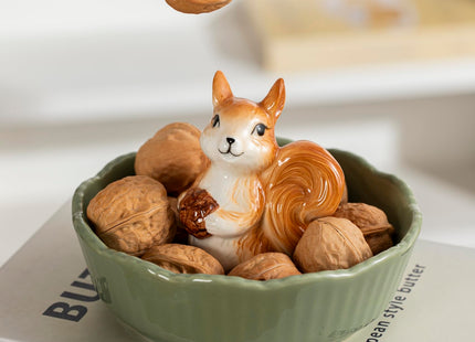 DIHOclub Cute Squirrel Candy Bowl Ceramic Candy Dish (Green Squirrel)