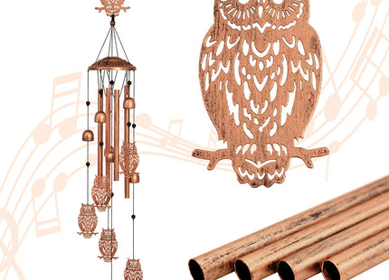 Owl Wind Chimes for Outside,Owl Gifts for Women Men,Metal Decor