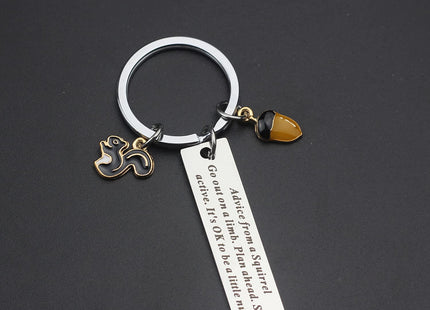 Scwasen Animal Squirrel Keychain for Women Squirrel Jewelry Advice from a Squirrel Gifts for Squirrel Lovers Gift Nature Lovers