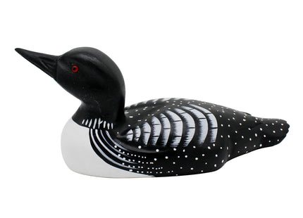 CVHOMEDECO. Primitives Hand Engraving and Painted Wood Loon Farmhouse Figurine Decorative Accent, 10-1/4 Inch