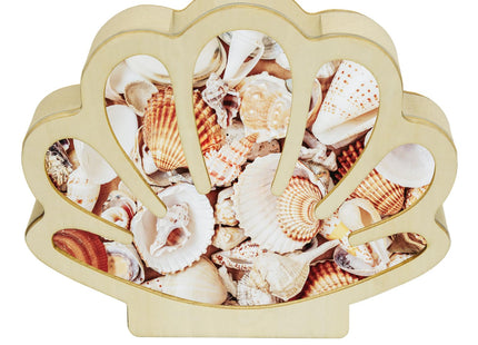 Sea Shell Holder Wooden Seashell Display Case Handmade Small Shadow Box Home Decoration with Clear Acrylic Panel Coastal Decor Bedroom Decor Gift for Women Men