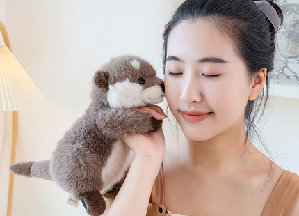 Karoeiwa Cute Prayer Otter Stuffed Animal 9.8 inch Wild Realistic Sea Otter Animal Plush Toys Soft Plushies Huggable Dolls Birthday Gifts for Kids Adults