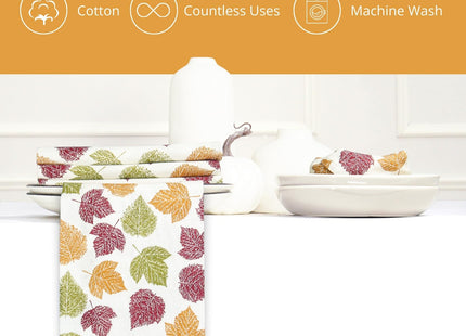 PurpleEssences Fall Cloth Dinner Napkins 18x18 in - Autumn Leaves