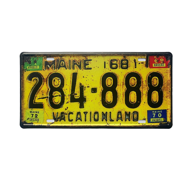 Maine License Plate Aluminum Novelty Car Decor License Plates 12"x6" Front of Car Decorative Retro Rusty License Plate for Men Women Car-19
