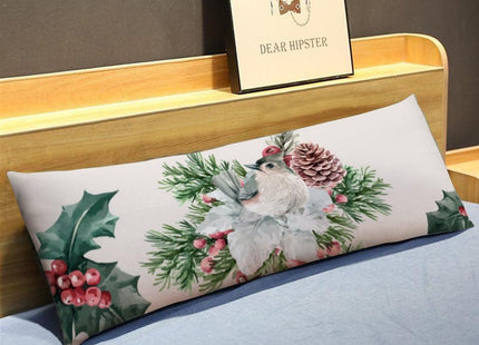 Body Pillow Cover 20x54 Body Pillow Case, Bird Pine Tree Pinecone Chickadees Body Pillowcase with Hidden Zipper Closure, Long Body Pillow Cases for Hair and Skin, 20”x54”