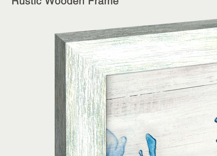 ARTISTIC PATH Ocean Seahorse Framed Wooden Wall Art, 24x16 Inch