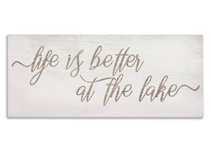 Lake House Inspirational Phrase, 10 x 24 Inch Canvas Wall Art
