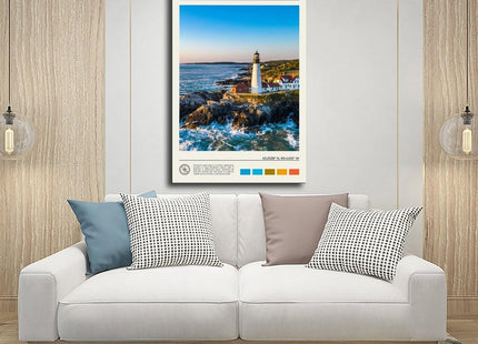 DADADADANIU Maine Photo, Maine Wall Decor, United States Poster, USA Outstanding Landscape Wall Art Poster for Home School Wall Hanging Office Kitchen Decor GiftFrame 16x24inch