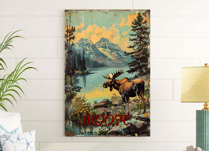 snowsun Moose Mountain zoon Vintage Metal Tin Sign Aluminum Metal Signs Retro Metal Sign Bar Cafe Room Country Farmhouse Bathroom Family 8X12 Inch