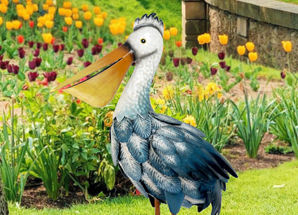 Kircust Pelican Statues, Garden Outdoor Decor Yard Art, Coastal Ocean Metal Bird Sculpture Ornament for Backyard Porch Patio Pond Decorations