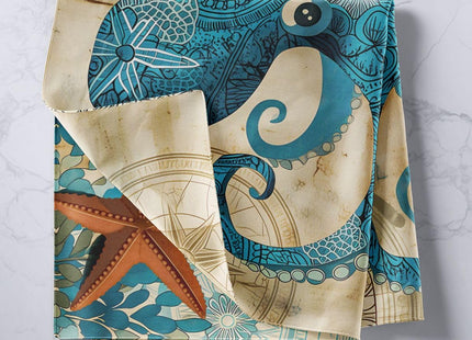 Trippy Octopus Small Size Wall Tapestry, 3D Sea Animal Octopus Tentacle Rustic Wall Hanging for Bedroom, Ocean Graffiti Kids Hippie Tapestry Beach Blanket Dorm Home Decor (Marine life, 59 x 82)
