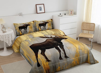 Erosebridal Moose Comforter Set Twin Rustic Woodland Wildlife Bedding Set