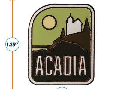 Vagabond Heart Acadia Pin - Acadia Souvenir - Hard Enamel Lapel Badge Maine Souvenir - Metal Travel Acadia National Park Pin for Backpack Jacket Hat - Collectible for Travelers Men Women - 1.25" Inch Rubber Clutch Back
