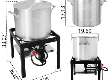 Creole Feast SBK0801 80 Qt Seafood Boiling Kit with Strainer, Aluminum