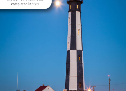 DutchCrafters Decorative Wooden Lighthouse, Standard Light Bulb, Cape Henry Style - Amish Made in USA (Green/White, 4 Foot)