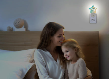 Losthll Starfish Shell Beach Night Light Plug-in Dusk to Dawn Smart Sensor White Led Nightlight for Bedroom Bathroom Kitchen Hallway Stairs Energy Efficient Decor Desk Lamp