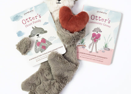 Slumberkins Otter Snuggler & 2 Board Books Complete Set Bundle | Promotes Family Bonding, Building Connections & Acceptance | Social Emotional Learning Toys (Otter Snuggler Plush + 2 Board Books)