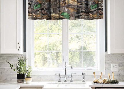 Yearn Jear Red Forest Valance Curtains Nature Scenery Art Valance for Bedroom, Kitchen, Bathroom, Living Room, Dining Room Windows 54X18 Inches