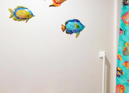 Coastal Wall Decor, Ocean Sea Metal Fish Wall Decor, Hanging Wall Art