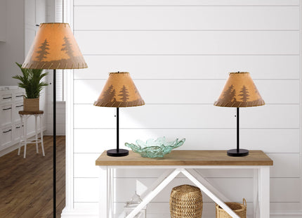 Catalina Lighting Rustic Cabin Lodge 3-Piece Table & Floor Lamp Set, LED Bulb NOT Included, 58", Forest Print, Set of 3