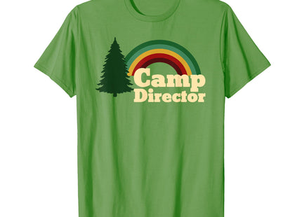 Summer Camp Director Counselor Camper Rainbow Pine Tree T-Shirt