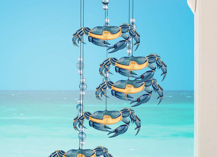 Sunset Vista Designs Kathy Hatch Great Outdoors Land and Sea Collection 18" Garden Wind Chime - Blue Crab
