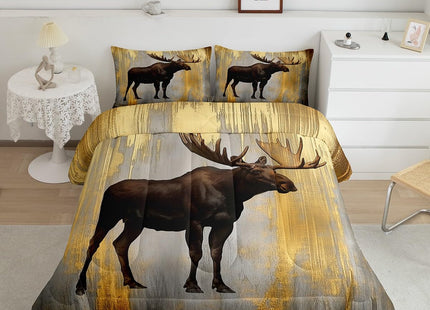 Erosebridal Moose Comforter Set Twin Rustic Woodland Wildlife Bedding Set