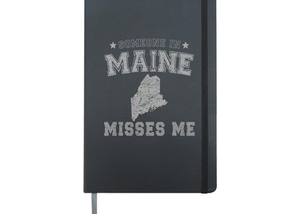Someone In Maine Misses Me Heart Vintage State Hardcover Journal, Black