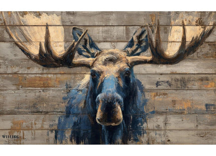 Personalized Moose Wall Decor Rustic Wooden Plaque Cabin Wildlife Artwork