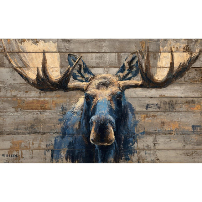 Personalized Moose Wall Decor Rustic Wooden Plaque Cabin Wildlife Artwork