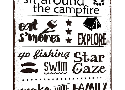 Camping Rules Tin Sign Wall Art Decor Cabin Home Camper Room Lake Camper Sign 8x12 inch