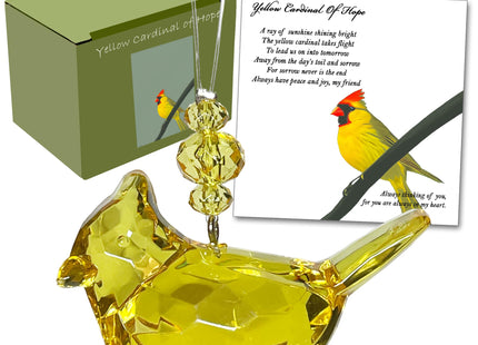 Elskandi Yellow Cardinal of Hope Bird Ornament