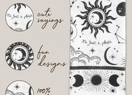 Karma Gifts Black And White Boho Tea Towel,Cotton, Mermaid 18" x 22"
