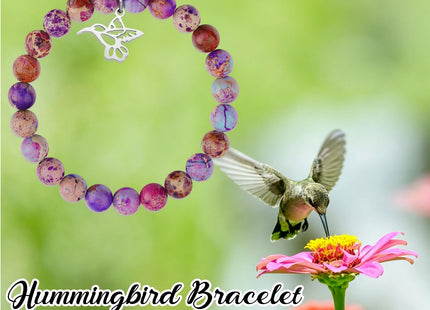 ARHTF Hummingbird Gifts for Women Hummingbird Bracelet Humming bird Charm Hummingbirds Jewelry hummingbirds Quote hummingbird Inspirational Gift(Purple hu mmingbird gifts)
