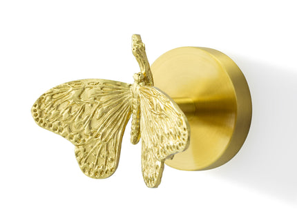 MFYS Brass Bird Coat Rack Robe Wall Hooks Hat Dragonfly Hanger for Bedroom Kitchen Various Shapes Animal Deer Decor Home Accessories (1, Butterfly)