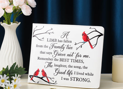 Patelai Funeral Guest Book with Pen, Cardinal