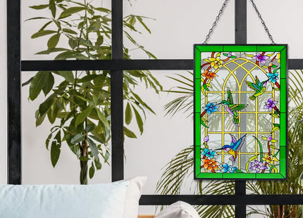 Viveta Hummingbird Stained Glass Window Hanging, Suncatchers
