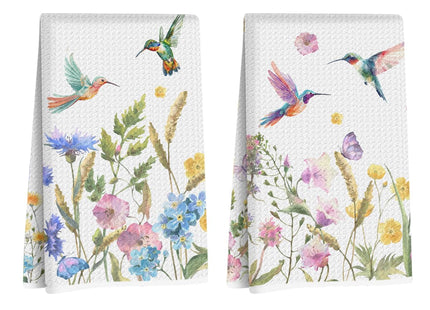 CQM 2Pcs Hummingbird Kitchen Towels Hummingbird Gifts for Women Dish Towels