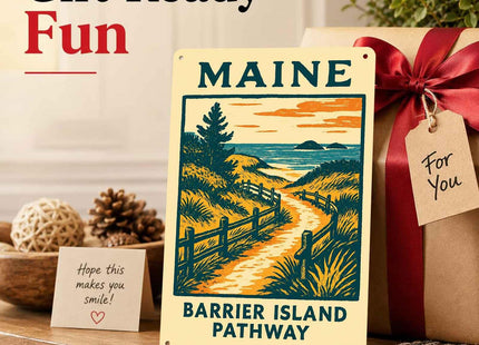 Maine Barrier Island Pathway Vintage Metal Signs 8 X 12 Inch